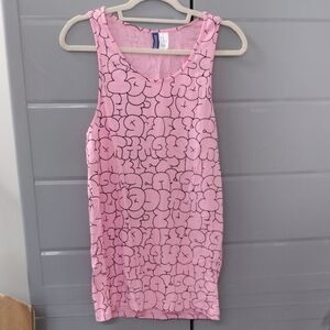 XS H&M Divided Pink Tank with Graphic Design